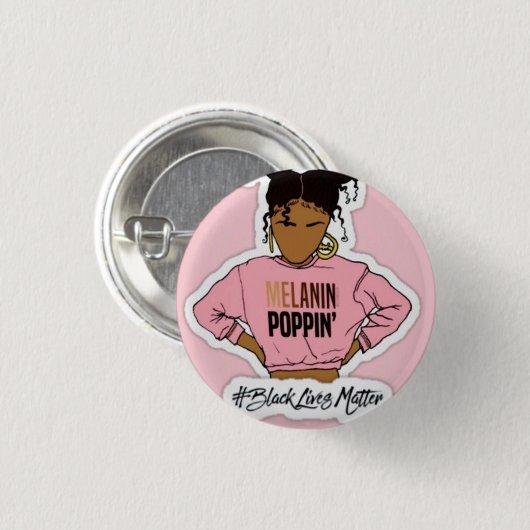 Melanin' Popping Ronde Button 3,2 Cm (Voorkant /achterkant)