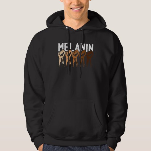 Melanin Power Fist Black History Cool African Amer Hoodie (Voorkant)