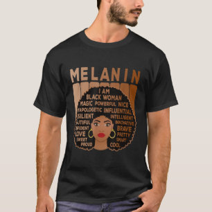 Melanin Pride Black Woman Afro American Black Girl T-shirt