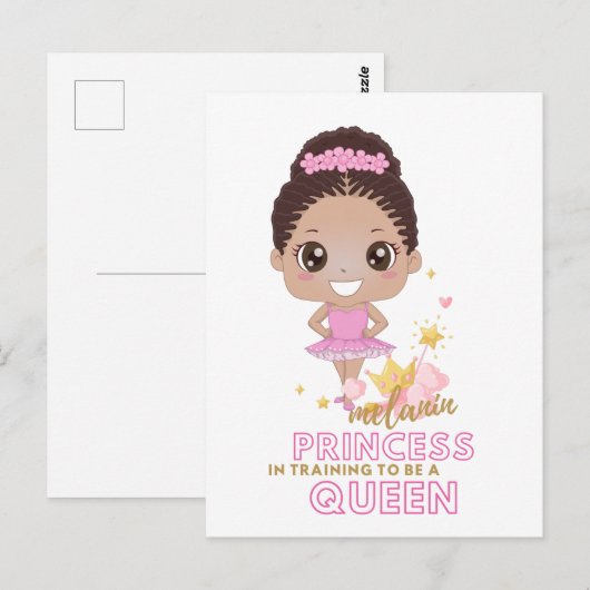 Melanin Princess Training to be Queen Ballerina Briefkaart (Voorkant / Achterkant)