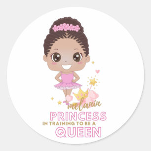 Melanin Princess Training to be Queen Ballerina Ronde Sticker
