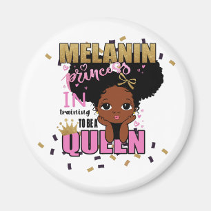 Melanin Princess Training to be Queen Lilibet Gift Magneet