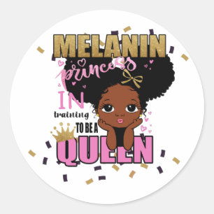 Melanin Princess Training to be Queen Lilibet Gift Ronde Sticker
