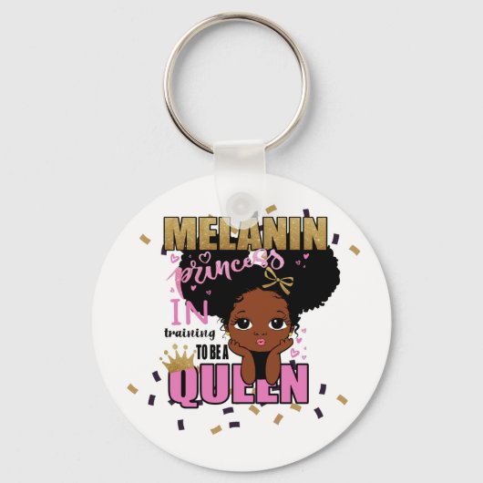 Melanin Princess Training to be Queen Lilibet Gift Sleutelhanger (Voorkant)