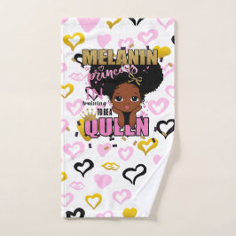 Melanin Prinses in Opleiding Tot Koningin Lilibet  Handdoek