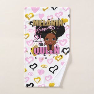 Melanin Prinses in Opleiding Tot Koningin Lilibet Handdoek