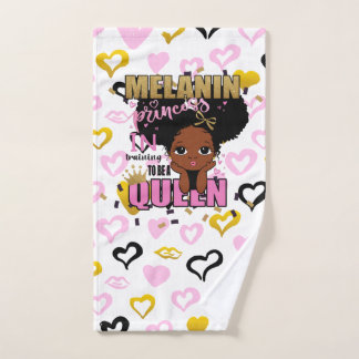Melanin Prinses in Opleiding Tot Koningin Lilibet  Handdoek