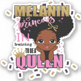 Melanin Prinses in Opleiding Tot Koningin Lilibet  Sticker