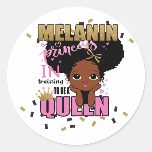 Melanin Prinses Training Om Koningin Lilibet Te Wo Ronde Sticker (Voorkant)