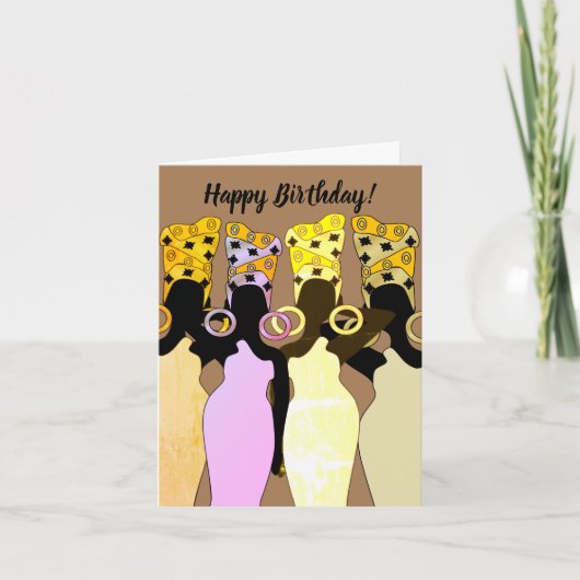 Melanin Queen African American Birthday Card Bedankkaart (Voorkant)