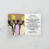 Melanin Queen African American Birthday Card Bedankkaart (Binnen)