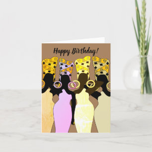 Melanin Queen African American Birthday Card Bedankkaart