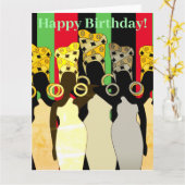 Melanin Queen African American Birthday Card Kaart (Gele Bloem)