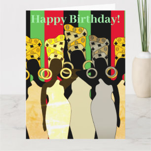 Melanin Queen African American Birthday Card Kaart