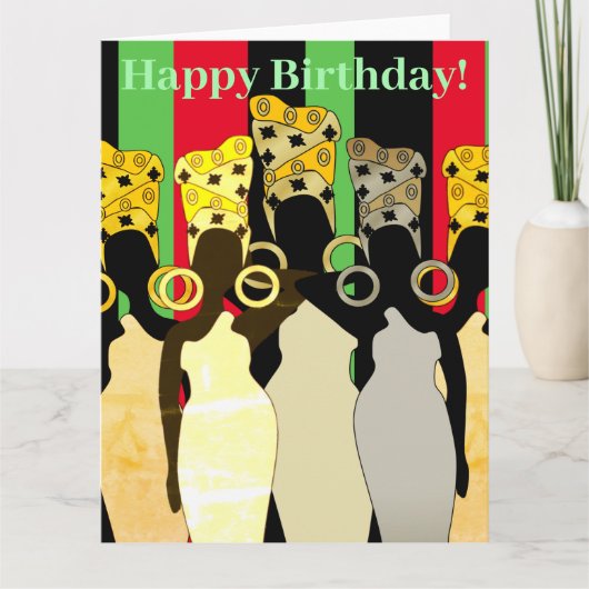 Melanin Queen African American Birthday Card Kaart (Voorkant)