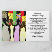 Melanin Queen African American Birthday Card Kaart (Binnen)