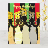 Melanin Queen African American Birthday Card Kaart (Gele Bloem)