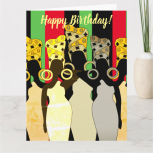 Melanin Queen African American Birthday Card Kaart