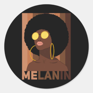 Melanin Queen African American Black History Maand Ronde Sticker