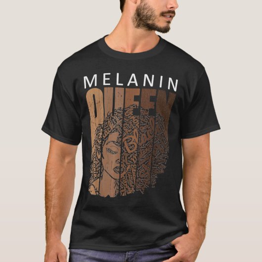 Melanin Queen African American Strong Black Natura T-shirt (Voorkant)