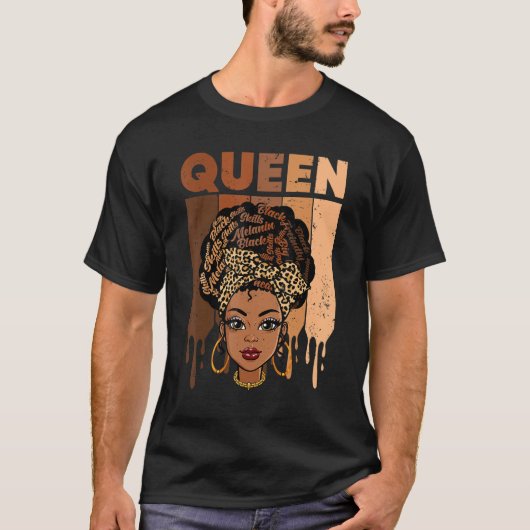 Melanin Queen African American Strong Black Natura T-shirt (Voorkant)