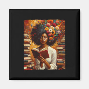 Melanin Queen Afro Vrouwen Opgeleide Leesboek Zwar Magneet