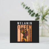 Melanin Queen Black History Mah African American Briefkaart (Staand voorkant)