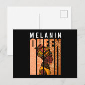 Melanin Queen Black History Mah African American Briefkaart (Voorkant / Achterkant)