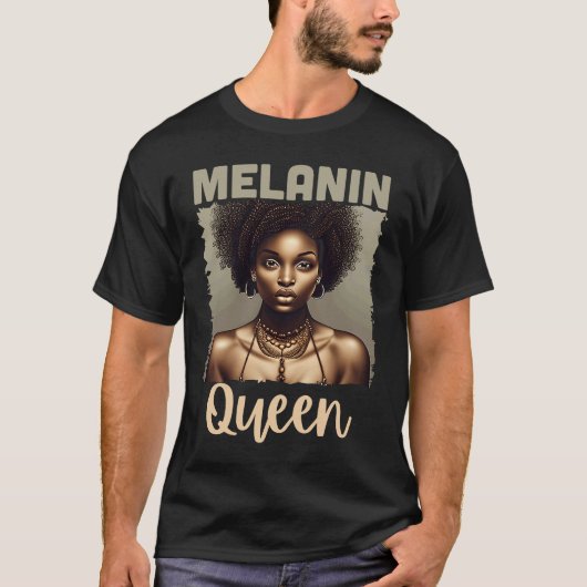 Melanin Queen Black History Month African American T-shirt (Voorkant)