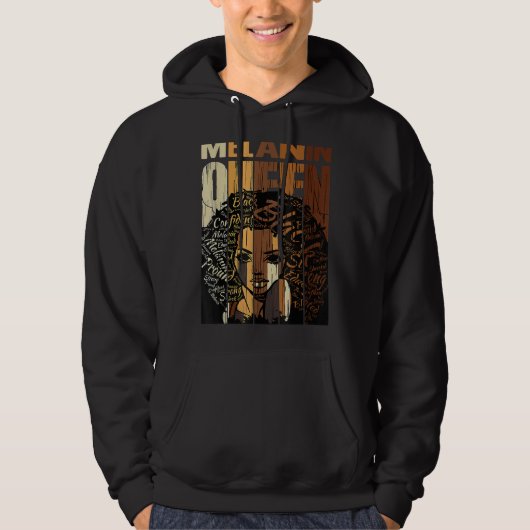 Melanin Queen Black History Month Afro African Pri Hoodie (Voorkant)