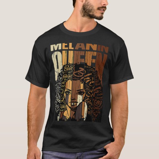 Melanin Queen Black History Month Afro African Pri T-shirt (Voorkant)