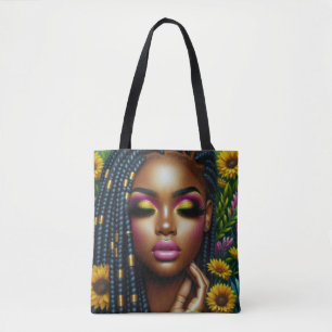 Melanin Queen Floral Canvas tas