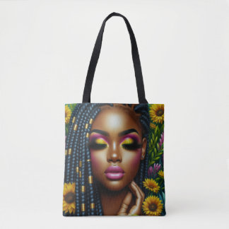 Melanin Queen Floral Canvas tas