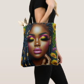 Melanin Queen Floral Canvas tas (Dichtbij)