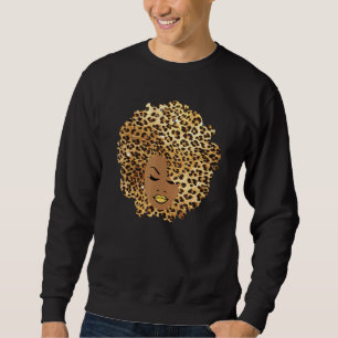 Melanin Queen Leopard Afro Hair African American B Trui