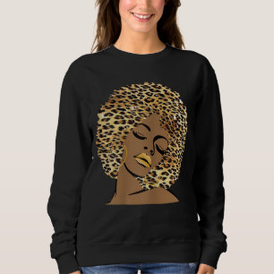 Melanin Queen Leopard Afro Hair African American B Trui