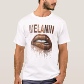Melanin Queen Lips Black History Mah Pride Afric T-shirt (Voorkant)