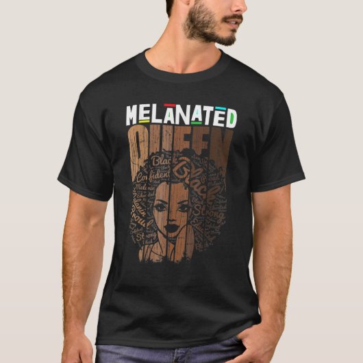 Melanin Queen T-shirt African American Strong Blac (Voorkant)