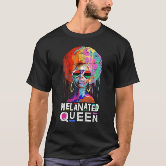 Melanin Queen T-shirt African American Strong Blac (Voorkant)