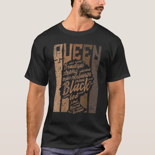 Melanin Queen T-shirt African American Strong Blac (Voorkant)
