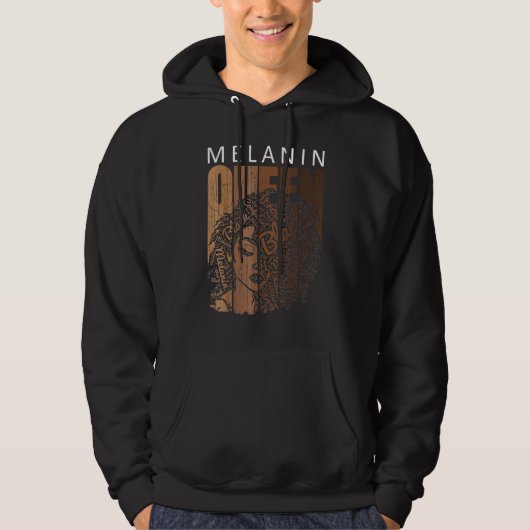 Melanin Queen Tee African American Strong Black Na Hoodie (Voorkant)