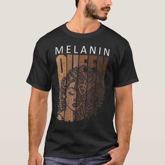 Melanin Queen Tee African American Strong Black Na T-shirt (Voorkant)