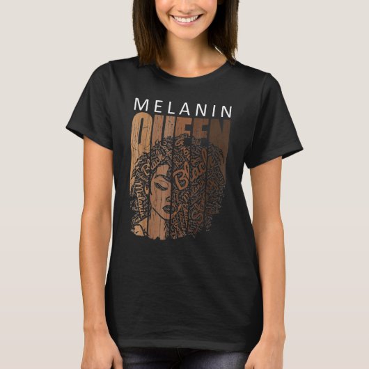Melanin Queen Tee African American Strong Black Na T-shirt (Voorkant)