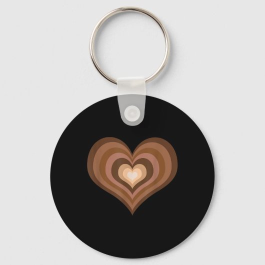 Melanin Retro Heart Black History Pride Valentijns Sleutelhanger (Voorkant)
