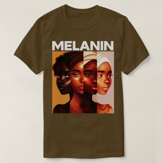 Melanin Shades Afrocentric Black Pride T-shirt (Design voorkant)