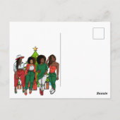 Melanin Sistas Kerstboom & Cadeaus Zwart Meisjes Briefkaart (Achterkant)