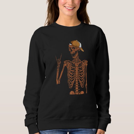 Melanin Skeleton Rock Hand Black History Month BLM Trui (Voorkant)