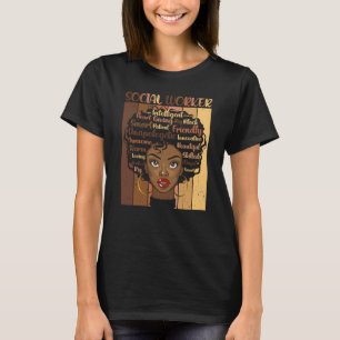 Melanin Social Worker Afro Hair Black History Mont T-shirt