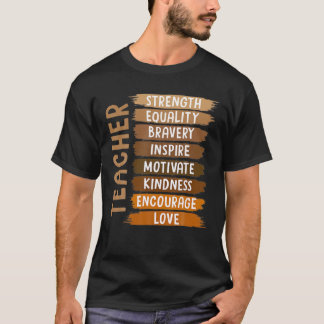 Melanin Teacher Black History Maand African Black T-shirt