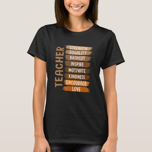 Melanin Teacher Black History Month African Black  T-shirt (Voorkant)